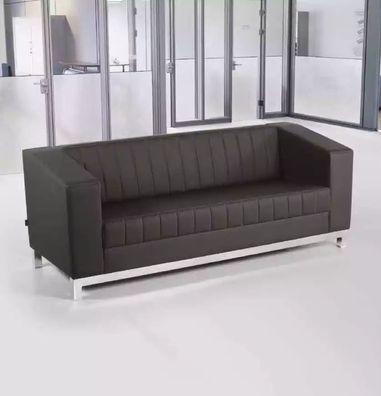 Moderne Schwarze Couch Dreisitzer Polstercouch Arbeitszimmer Möbel Luxus