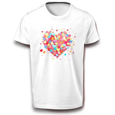 Herz Konfetti Liebe Confetti Valentin Fest verliebt Amour Liebespaar T-Shirt weiß