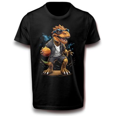 T-Rex Dinosaurier Basketball Spieler Sport Playmaker Urzeit Dino T-Shirt Fun