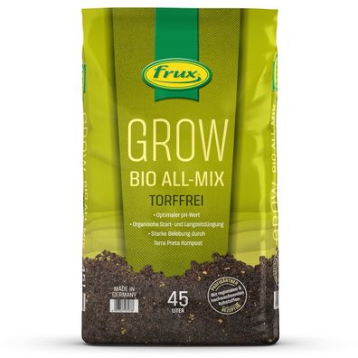 frux® GROW BIO ALL-MIX Cannabis Substrat torffrei 45 Liter