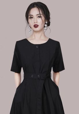 Audrey Hepburn Style French Chic Elegant Lady's Midi Dress CA061354