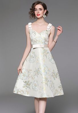 French Strap Elegant Print Dress CA100508