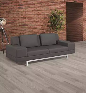 Graues Sofa Moderner Dreisitzer Arbeitszimmer Polstercouch Textilmöbel