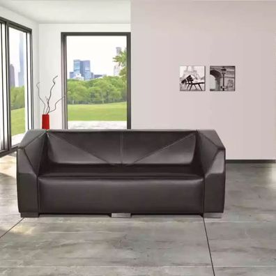 Schwarzer Dreisitzer Arbeitszimmermöbel Textil Couch Luxus Designer Sofa