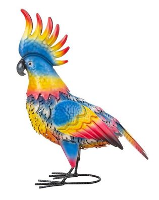 Bunter Metall Kakadu 38cm bunte Vogelfigur Gartenfigur Dekoration