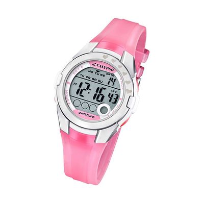 Calypso Kunststoff PUR Damen Uhr K5571/2 Armbanduhr rosa Digital UK5571/2