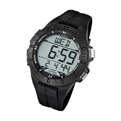 Calypso Kunststoff PUR Herren Uhr K5607/6 Armbanduhr schwarz Digital UK5607/6