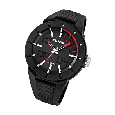 Calypso Kunststoff PUR Herren Uhr K5629/2 Armbanduhr schwarz Analogico UK5629/2