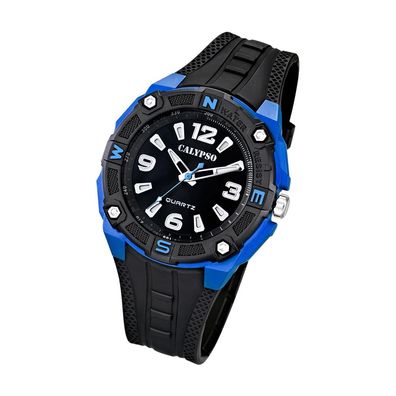 Calypso Kunststoff PUR Herren Uhr K5634/3 Armbanduhr schwarz Analogico UK5634/3
