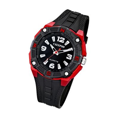 Calypso Kunststoff PUR Herren Uhr K5634/4 Armbanduhr schwarz Analogico UK5634/4