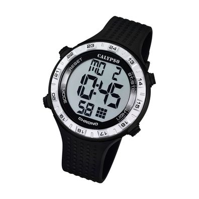 Calypso Kunststoff PUR Herren Uhr K5663/1 Armbanduhr schwarz Digital UK5663/1