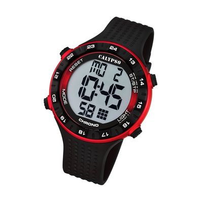 Calypso Kunststoff PUR Herren Uhr K5663/4 Armbanduhr schwarz Digital UK5663/4