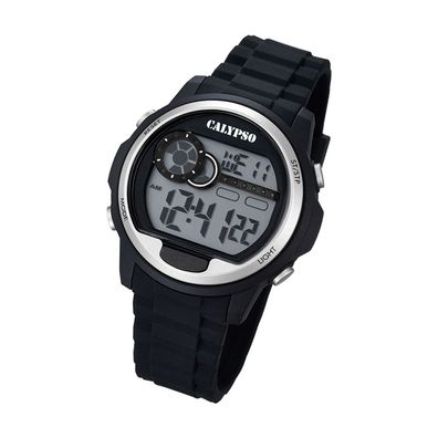 Calypso Kunststoff PUR Herren Uhr K5667/1 Armbanduhr schwarz Digital UK5667/1