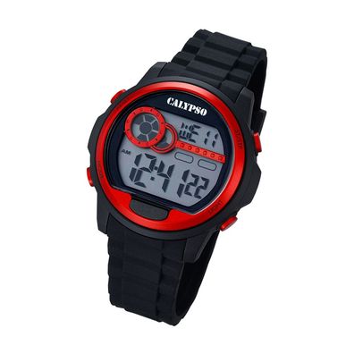 Calypso Kunststoff PUR Herren Uhr K5667/2 Armbanduhr schwarz Digital UK5667/2