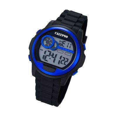 Calypso Kunststoff PUR Herren Uhr K5667/3 Armbanduhr schwarz Digital UK5667/3