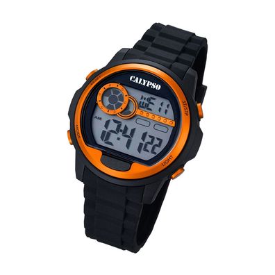 Calypso Kunststoff PUR Herren Uhr K5667/4 Armbanduhr schwarz Digital UK5667/4