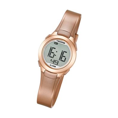 Calypso Kunststoff PUR Damen Uhr K5677/3 Armbanduhr roségold Digital UK5677/3