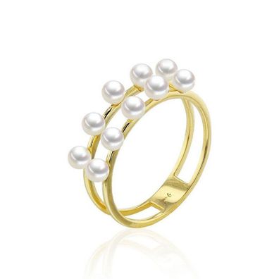 Luna-Pearls - 008.0615 - Ring - Damen - 585 Gelbgold - Süßwasser-Zuchtperle 3-4mm