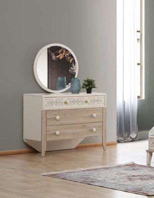 Set Kommode mit Spiegel Schminktisch Konsole Kommoden Holz Modern Schlafzimmer