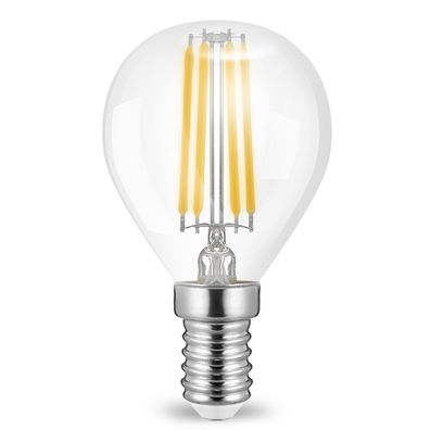 4 Watt E14 LED Birne Filament Leuchtmittel mit klarem Glas G45|Ø45x78mm|Kaltweiß|4...