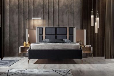 Perfekte Set Modern Bett und 2x Nachttische Luxus Neu in Schlafzimmer