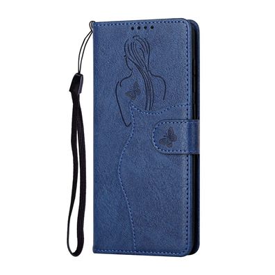 Hülle für Samsung Galaxy S22 Wallet Case Handyhülle Schutzhülle Tasche Frau blau