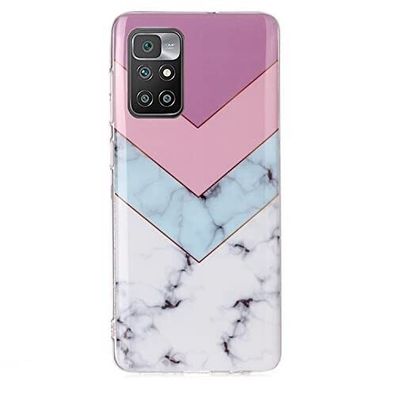 Hülle für Xiaomi Redmi 10 Handyhülle Handy Case Cover Schutzhülle Marmor rosa