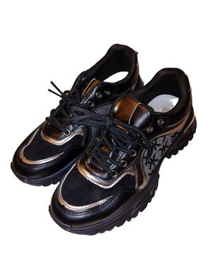 Sneaker Schuhe in schwarz mit silber für Damen