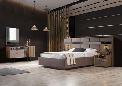 Modern Schlafzimmer Set Perfekte Bett 2x Nachttische und Schminktisch