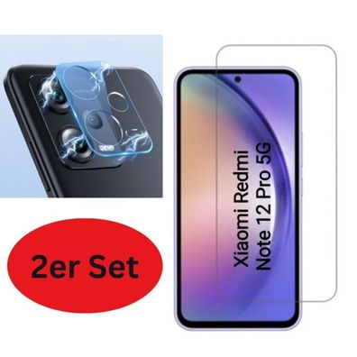 2in1 Kameraglas + Panzerfolie für Xiaomi Redmi Note 12 Pro 5G Kameraschutz Linse