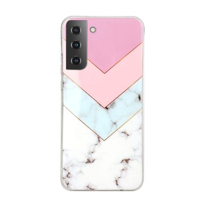 Hülle für Samsung Galaxy S22 Handyhülle Handy Case Cover Schutzhülle Marmor rosa