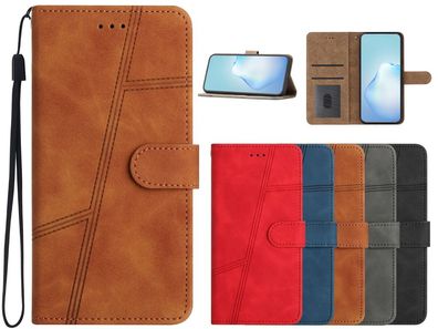 Hülle für Samsung Galaxy S23 Ultra 5G Klapphülle Wallet Case Kunst Leder Tasche