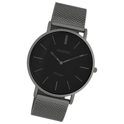 Oozoo Edelstahl Herren Uhr C9929 Analog Quarz-Uhr grau Vintage Series UOC9929