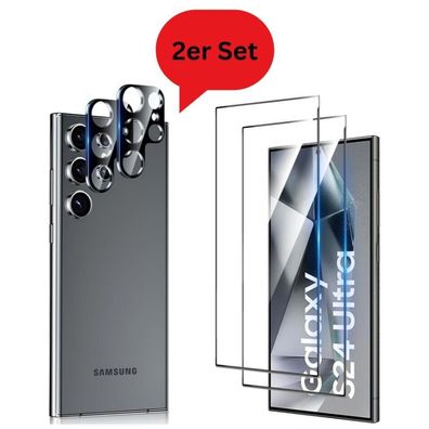 2er Set Samsung Galaxy S24 Ultra Panzerfolie + Kameraschutz Kameraglas Schutz