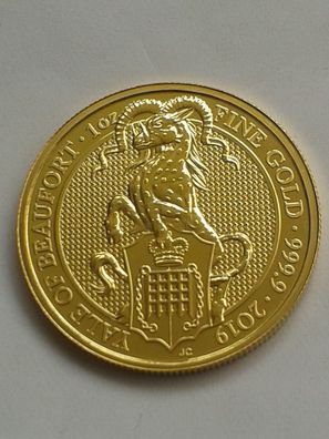 100 Pfund 2019 Großbritannien Yale of beaufort queens beasts 1 Unze Gold 9999er