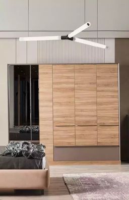 Schlafzimmer Kleiderschrank Schrank Holz Design Braun Luxus Klassisches
