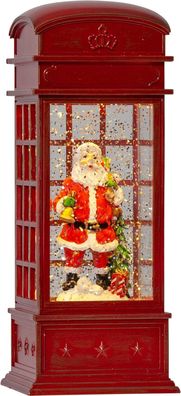 LED-Telefonzelle, Weihnachtsmann, Weihnachtsbeleuchtung, Vintage-Schneekugel, Schnee