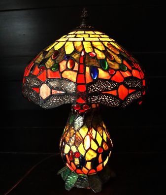 Elegant Tiffany Art Tischlampe Libelle Dragonfly / Mosaik-Leuchte #Z3