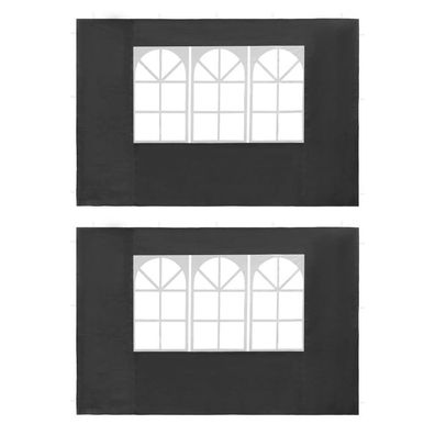 Partyzelt-Seitenwände 2 Stück mit Fenster PE