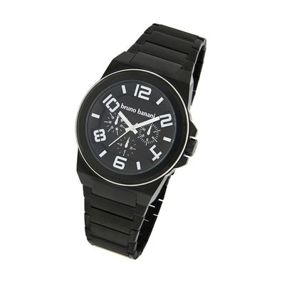 Bruno Banani Metall Herren Uhr BR 21124 Armband-Uhr schwarz Analog UBR21124