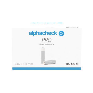 alphacheck PRO Sicherheitslanzette 30G x 1,5 m| Packung (100 Stück)