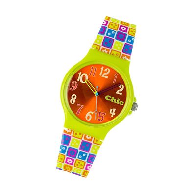 Chic-Watches Damenuhr Flower Power grün Armbanduhr Chic Lady-Uhr UC023