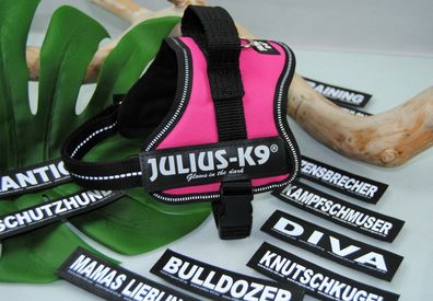 Julius-K9 Powergeschirr Pink Gr. Mini + 10 Stück Logos GRATIS Colli Malteser