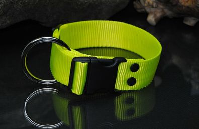 Halsband Nylon 40mm Neon-Gelb Bulldogge Boxer Malinois Schäferhund Bullyzei (ZE)