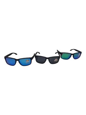 Sonnenbrille 3er Set, Schwarz mit farblichen Gläser, Kunststoffrahmen, Brille