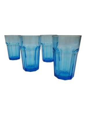 4er Set IKEA Pokal Gläser Blau 35cl Heißgetränke Cocktailgläser 350ml