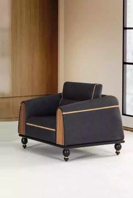 Designer Sessel Neu Möbel Schwarz Sitz Arbeitszimmer Luxus Polstersessel
