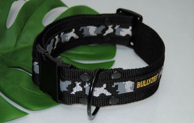 Halsband 5cm Schwarz + Schneetarn Gr. M-L, Schäferhund Bulldogge Boxer Labrador