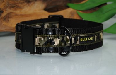 Halsband 5cm Schwarz + Tarn Gr. M-L, Retriever Husky Bulldogge Boxer Schäferhund