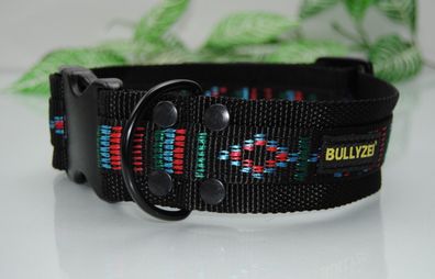 Halsband 5cm Schwarz / Indianer Gr. M-L Bulldogge Retriever Husky Retriever